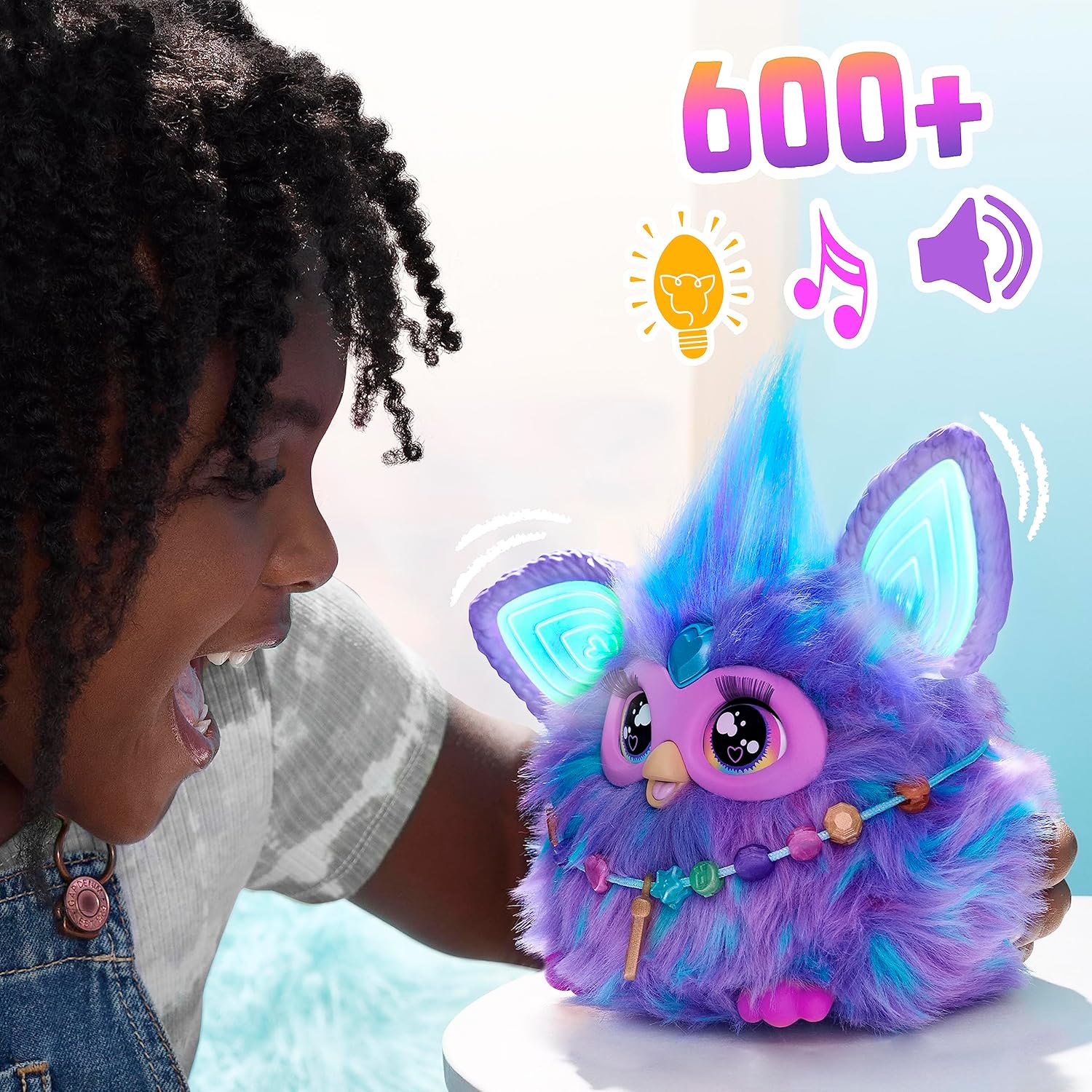 Furby, 15 Fashion Accessories, Interactive Plush Toys for 6 Year Old Girls & Boys & Up, Voice Activated Animatronic 24Hr Smart